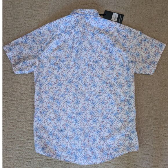 NWT Rodd & Gunn Shirt Men XL Red Blue Floral Short Sleeve Button Down Sports Fit - Picture 2 of 7